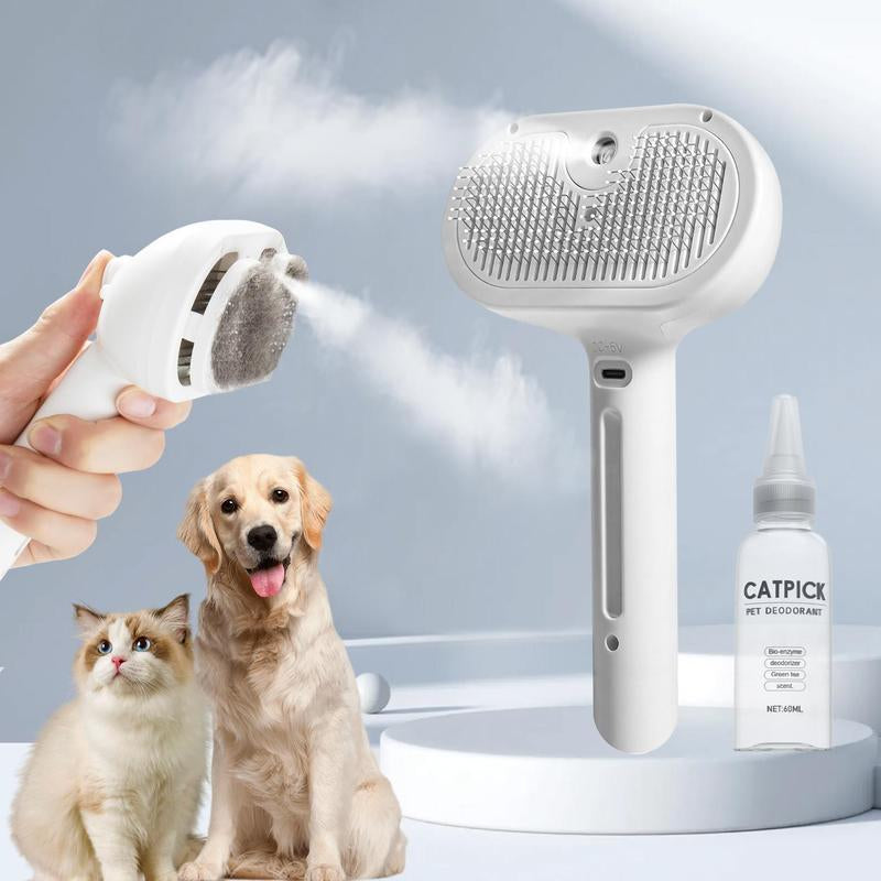 Pet Spray Hair Removal Comb, 1-Piece Pet Hair Brush, Pet Hair Cleaning Brush with Shedding Button, Cat Brush, Dog Brush, Cat and Dog Beauty and Massage Comb, Pet Supplies