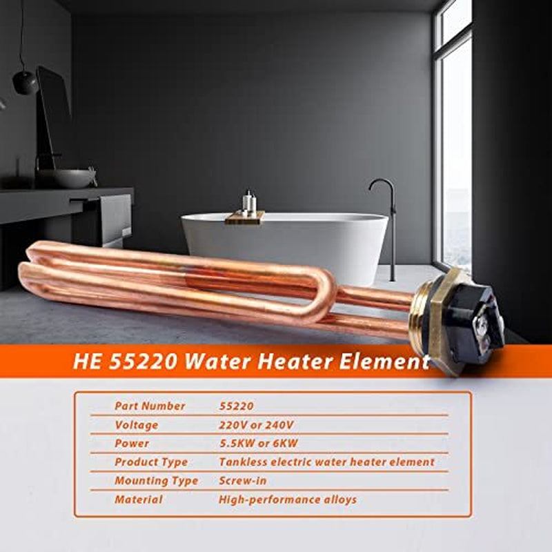 2PACK HE 55220 Water Heater Element Replacement for Ecosmart ECO POU 6 ECO 8