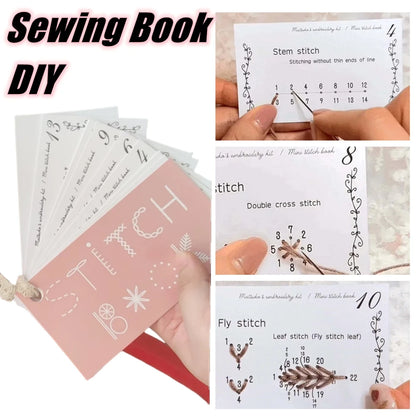 DIY Creative Mini Sewing Card Set Creative Cards Mini Sewing Book Home Arts Crafts Sewing Stitch Buddy Embroidery Stitch Book