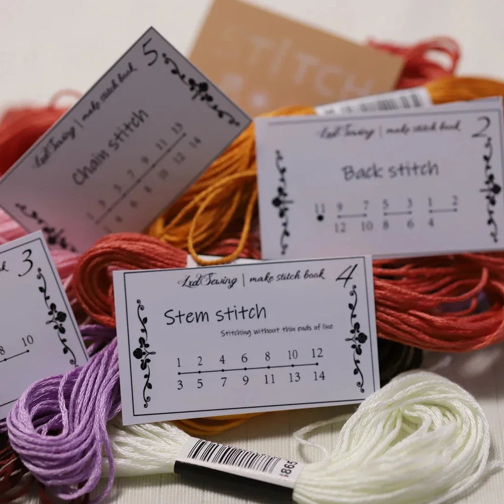 DIY Creative Mini Sewing Card Set Creative Cards Mini Sewing Book Home Arts Crafts Sewing Stitch Buddy Embroidery Stitch Book