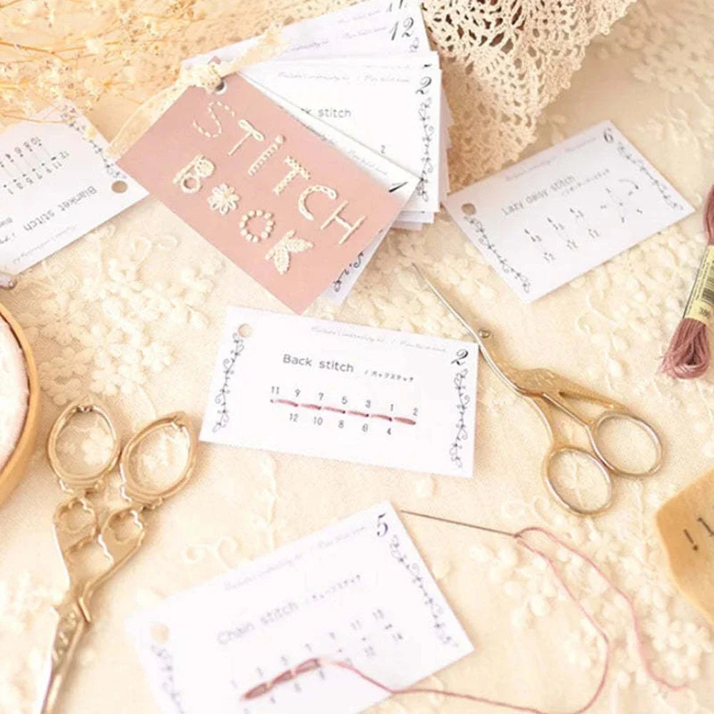 DIY Creative Mini Sewing Card Set Creative Cards Mini Sewing Book Home Arts Crafts Sewing Stitch Buddy Embroidery Stitch Book