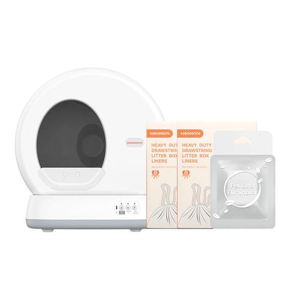 Meowant SC01 Smart Litter Box – Self-Cleaning, Odor-Free, Pee Guard, Auto Safety Stop, App-Controlled with Mat & Liner