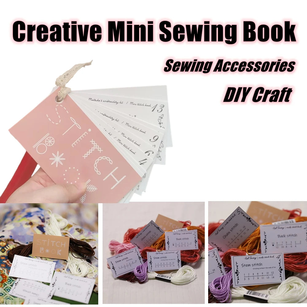 DIY Creative Mini Sewing Card Set Creative Cards Mini Sewing Book Home Arts Crafts Sewing Stitch Buddy Embroidery Stitch Book